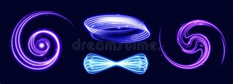 Neon Light Swirls Set Stock Illustrations 247 Neon Light Swirls Set