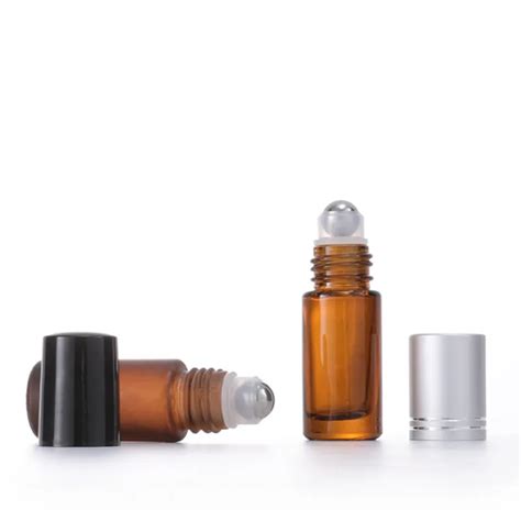 Wholesale 5ml Frosted Amber Clear Glass Roller Bottle With Metal Ball