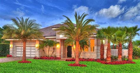 Florida Home Floor Plan Surrounds Central Courtyard Pool and Includes a ...