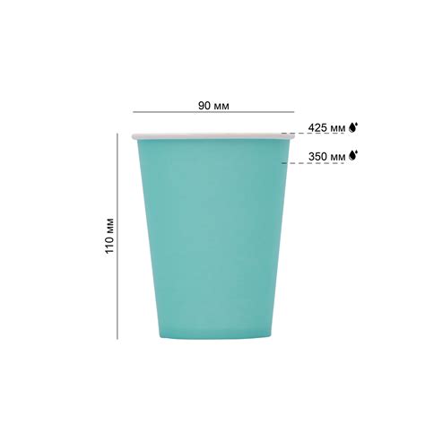 Купить стакан 350 мл (макс 425) однослойный диаметр 90 мм бирюзовый ...