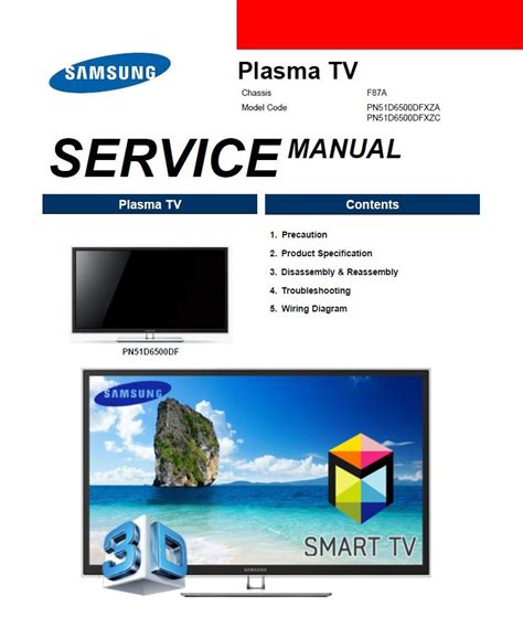 Samsung PN51D6500 PN51D6500DF 3D Smart Plasma TV Servi - serviceandrepair