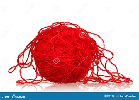 Red Ball Of Yarn Stock Images Image