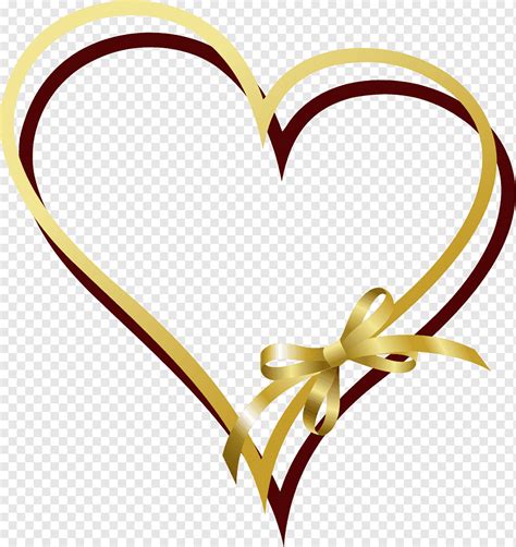 Brown And Gold Heart Ribbon Gold Painted Gold Ribbon Love Love