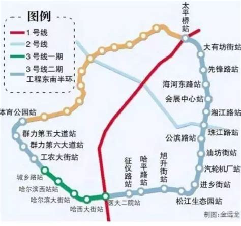 哈尔滨地铁3号线二期西北环施工情况（地点时间） 哈尔滨本地宝