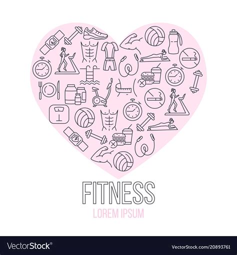 Fitness colorful flat poster Royalty Free Vector Image