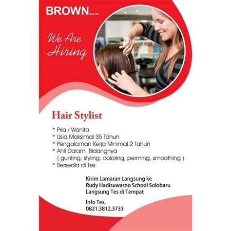 Lowongan Kerja September Hair Stylist Brown Salon Di Solo Info