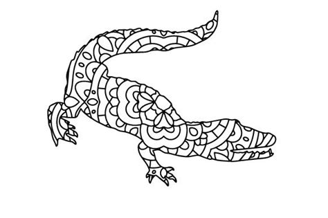 Alligator Adult Coloring Page Svg Cut File By Creative Fabrica Crafts · Creative Fabrica