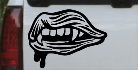 Vampire Mouth Fangs Lips Decal Car Or Truck Window Decal Sticker Or