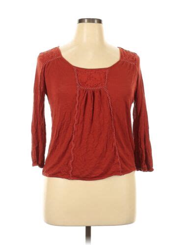 Lucky Brand Women Red Long Sleeve Blouse Xl Ebay