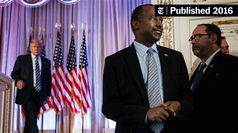 Trump Chooses Ben Carson To Lead Hud The New York Times