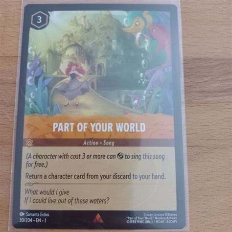 Lorcana EN PART OF YOUR WORLD Rare Karte Disney 30 204 Kaufen