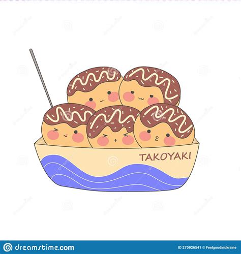 Kawaii Takoyaki In A Boat Shaped Container Japanese Cuisine In Cute