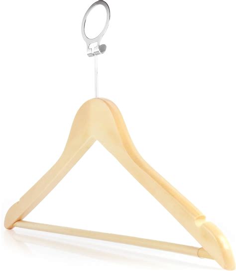 Hangerworld Pack Of 20 Wooden Hotel Coat Clothes Hangers With Non Slip