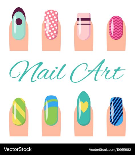 Nail art collection poster Royalty Free Vector Image