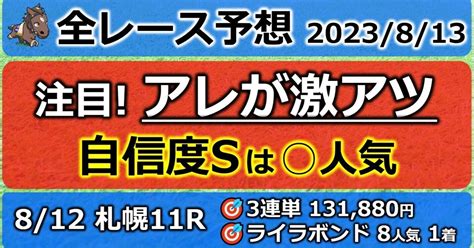 【全レース予想 2023 8 13】 報知杯大雪ハンデ！3連単的中 131 880円 ／ イチオシ！ ライラボンド 8人気 1着 ／ 3連単的中！年間589万円｜サクラゴン