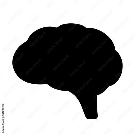 Human Brain Silhouette Vector Icon Stock Vector Adobe Stock