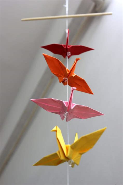 Baby Crib Mobile Origami Paper Crane Colorful Rainbow Cranes For Room