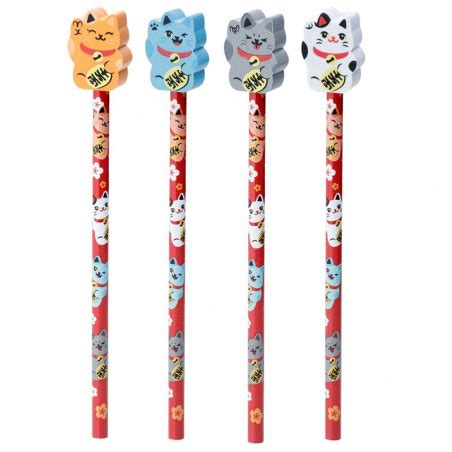 Crayon Avec Embout Gomme Maneki Neko