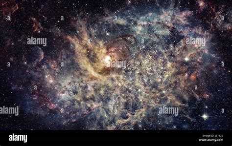 Galaxy and nebula. Elements of this Image Furnished by NASA Stock Photo ...