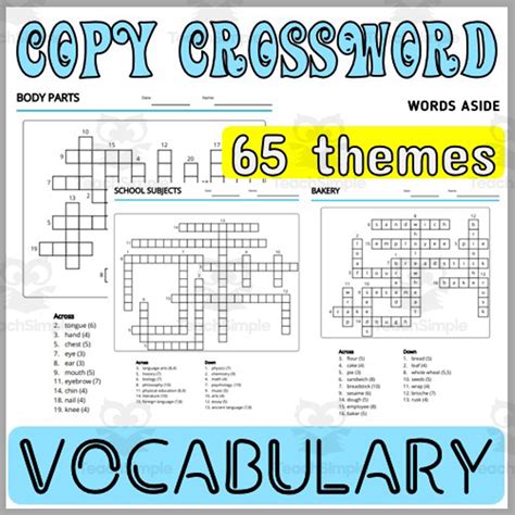 Word Games with Puzzles Crossword Themes by Teach Simple