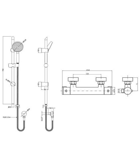 Nuie Minimalist Bar Valve And Slider Rail Kit Sbr Bv