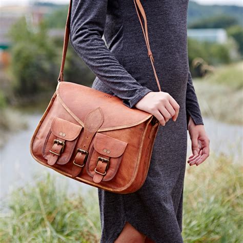 Personalised Brown Leather Saddle Bag Large Shoulder Bag Etsy Uk