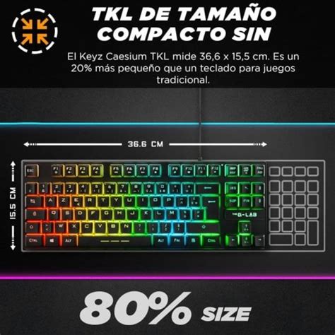 G Lab KEYZ CAESIUM TKL Teclado Gaming RGB Preto PcComponentes Pt