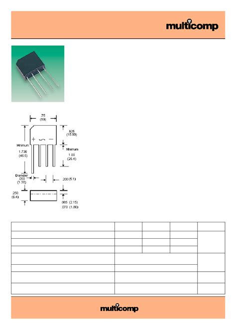 FL406 Datasheet 1 4 Pages ETC2 Single Phase Bridge Rectifiers