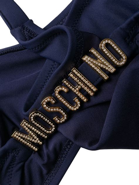 Moschino Logo Plaque Bikini Bottoms Farfetch