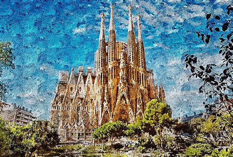 Sagrada Familia Painting By Am Fineartprints Fine Art America