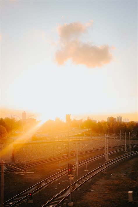 Train Tracks at Sunset · Free Stock Photo