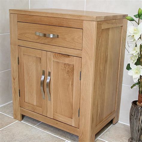 Solid Oak Bathroom Vanity Cabinet - Artcomcrea