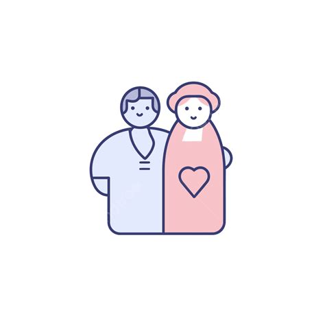 Couple Love Relationship Line Icon Symbol Vector Caregivers Lineal