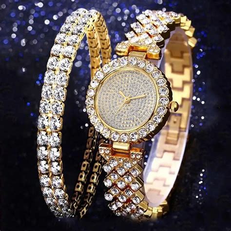 3pcs Set Wrist Watches Classic Vintage Watch With Bracelet Womens