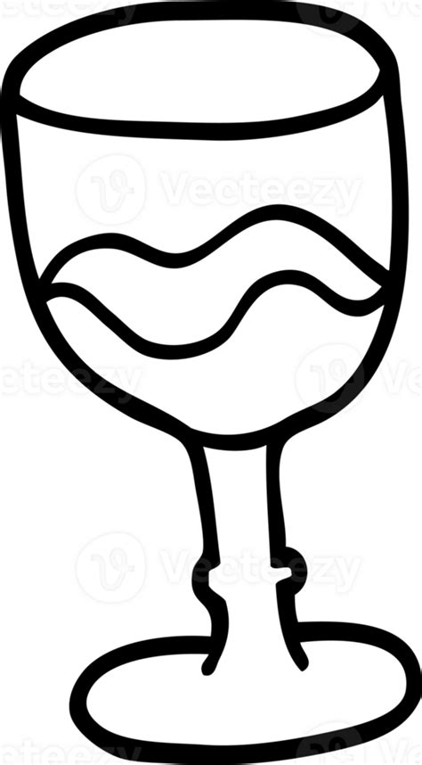 Line Drawing Cartoon Glass Of Red Wine Icon Png