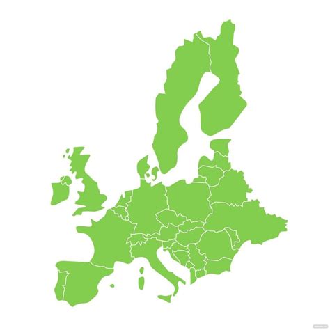 Green Europe Map Clipart In Illustrator Svg  Eps Png Download