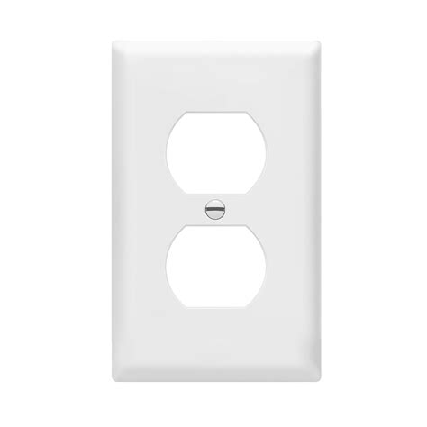 Enerlites 8821 W Duplex Receptacle Outlet Wall Plate Standard Size 1 Gang White