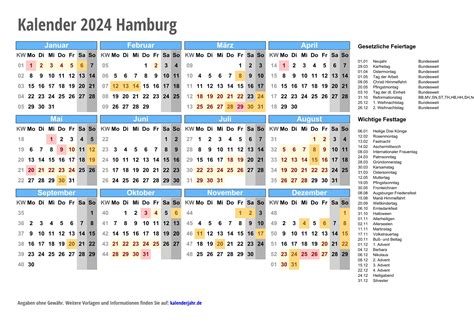 Kalender 2024 Hamburg zum Ausdrucken - KALENDER 2024