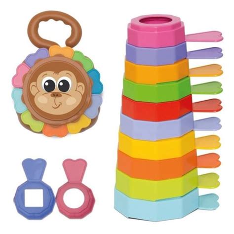 Empilha BABY Macaco Infantil Brinquedo Didático Educativo Encaixe