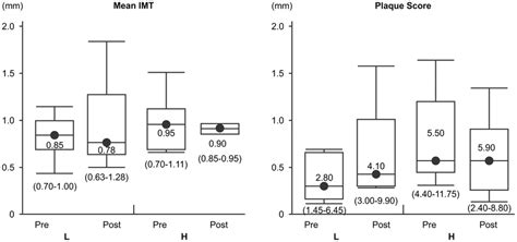 Intima Media Thickness Imt And Plaque Scores Before And After