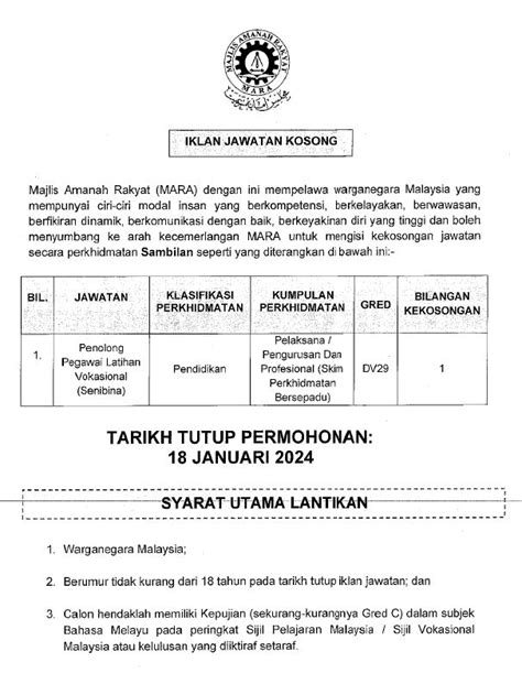 Iklan Jawatan Institut Kemahiran Mara IKM Jobs Hub