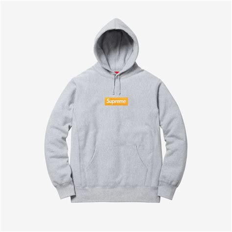 Sasom เสื้อผ้า Supreme Box Logo Hooded Sweatshirt Heather Grey 17fw เช็คราคาล่าสุด