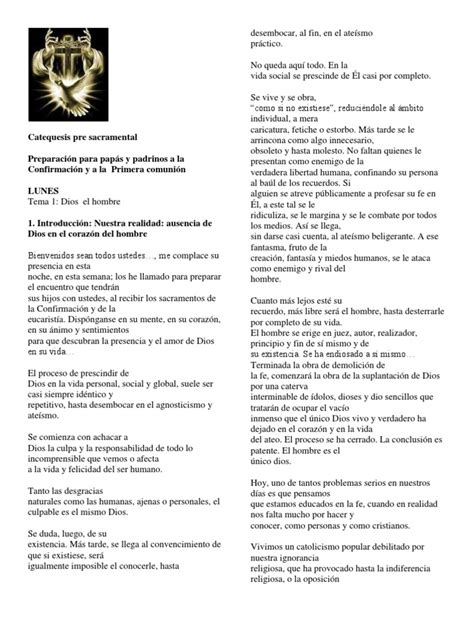 Catequesis Presacramental Pdf Fe Felicidad