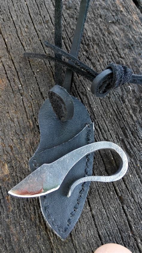 Neck Knife Necklace With Sheath Blacksmith Made Knife Etsy