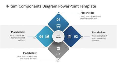 4 무료ppt다운 Components diagram다이어그램 무료ppt템플릿 Template