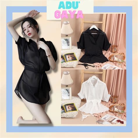 Jual Lingeri Sexy Baju Tidur Lace Kemeja Lingerie Seksi Hot Linjeri