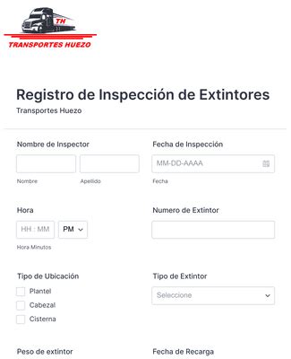 Registro De Inspecci N De Extintores Plantilla De Formulario Jotform