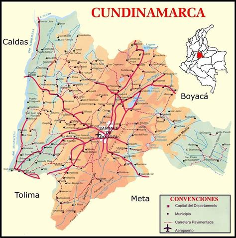 Mapa De Cundinamarca Con Municipios Departamento De Colombia Para