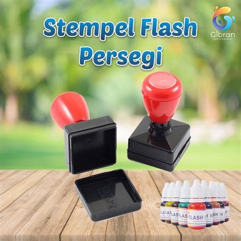 Jual Stempel Flash Persegi Otomatis Praktis Free Desain Shopee Indonesia