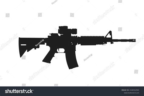 M4 Carbine Icon Weapon Army Symbol Stock Vector (Royalty Free ...